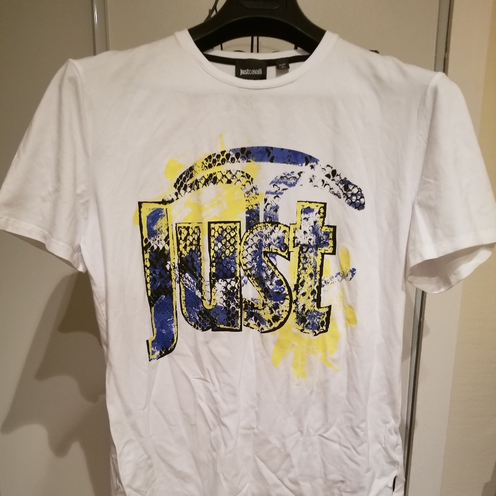 Authentic Just Cavalli t-shirt,white, cool design!